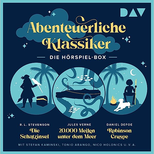 Abenteuerliche Klassiker - Die Hörspiel-Box. Die Schatzinsel, 20.000 Meilen unter dem Meer, Robinson Crusoe, Jules Verne, Robert Louis Stevenson, Daniel Defoe