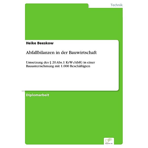 Abfallbilanzen in der Bauwirtschaft, Heike Beeskow