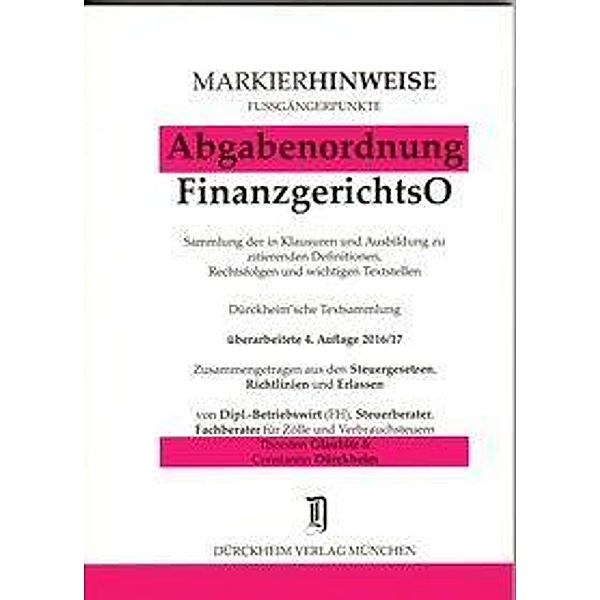 Abgabenordnung FinanzgerichtsO, Thorsten Glaubitz, Constantin von Dürckheim