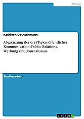 Abgrenzung der drei Typen Ã¶ffentlicher Kommunikation: Public Relations, Werbung und Journalismus Kathleen Deutschmann Author