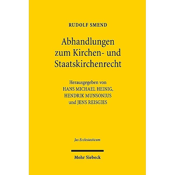 Abhandlungen zum Kirchen- und Staatskirchenrecht, Rudolf Smend