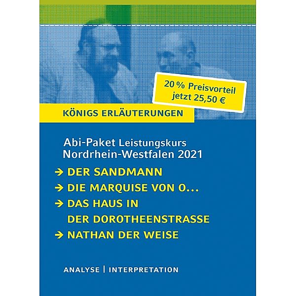 Abi-Paket Leistungskurs Nordrhein-Westfalen 2021, E. T. A. Hoffmann, Heinrich von Kleist, Hartmut Lange, Gotthold Ephraim Lessing