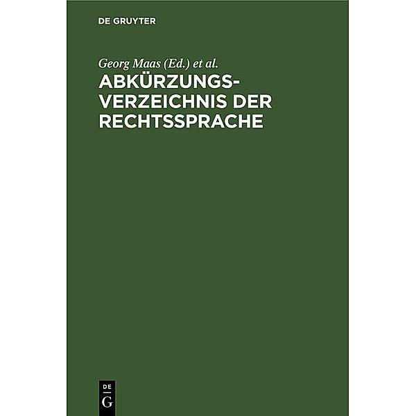 Abkürzungsverzeichnis der Rechtssprache