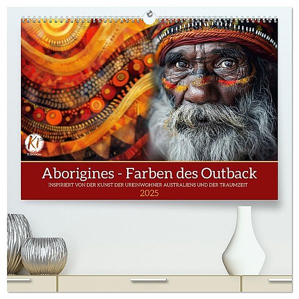 Aborigines - Farben des Outback (hochwertiger Premium Wandkalender 2025 DIN A2 quer), Kunstdruck in Hochglanz, Calvendo, Kerstin Waurick