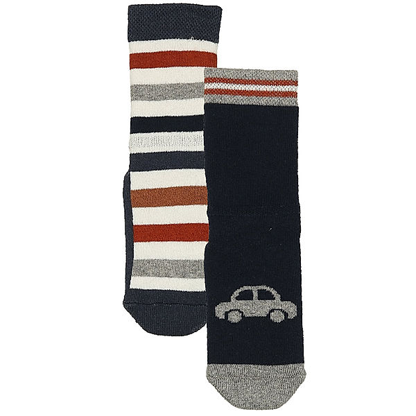 ewers ABS-Socken AUTO & RINGEL 2er-Pack in bunt/navy