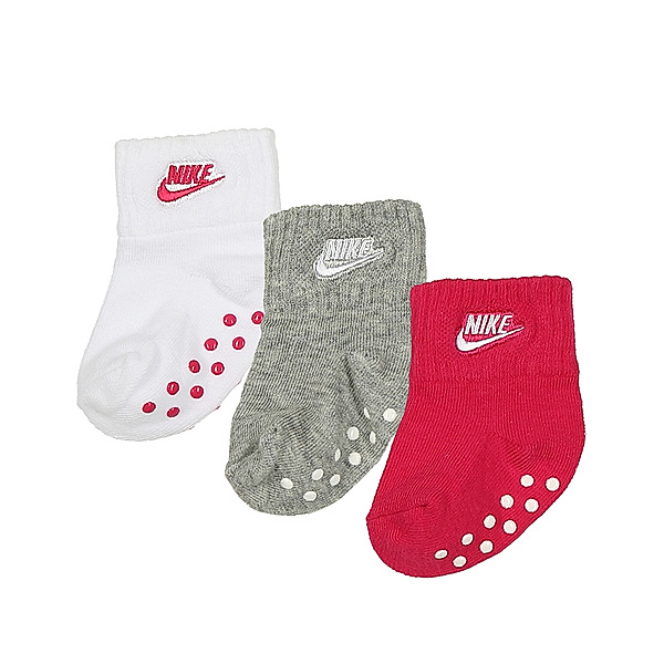 Nike ABS-Socken CORE FUTURA GRIPPER 3er-Pack in pink/weiß/grau melange