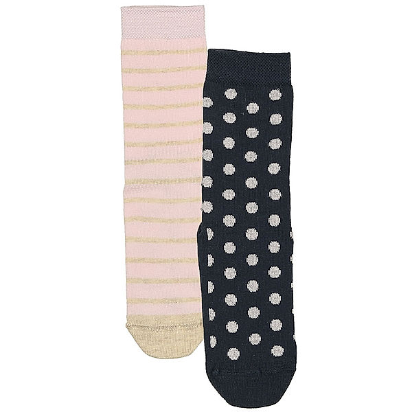 ewers ABS-Socken PUNKTE UND RINGEL 4er-Pack in blau/rosa