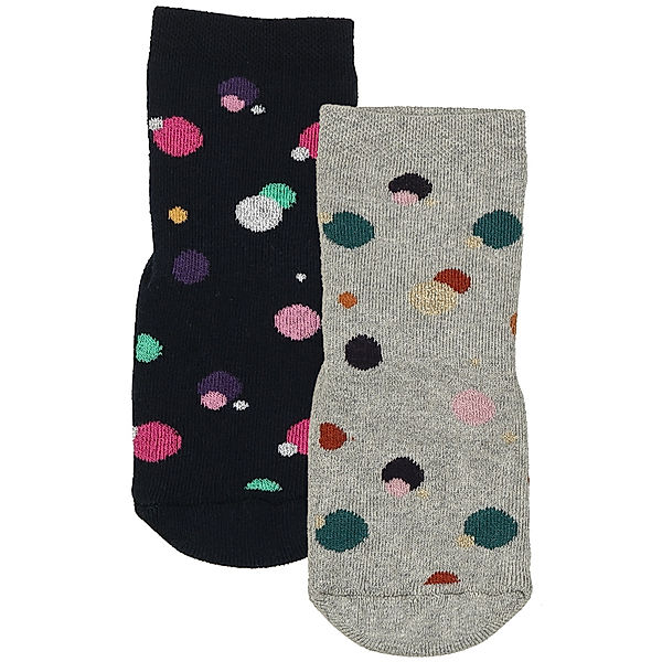 ewers ABS-Socken SOFTSTEP GLITZERPUNKTE 2er-Pack in grau melange/navy