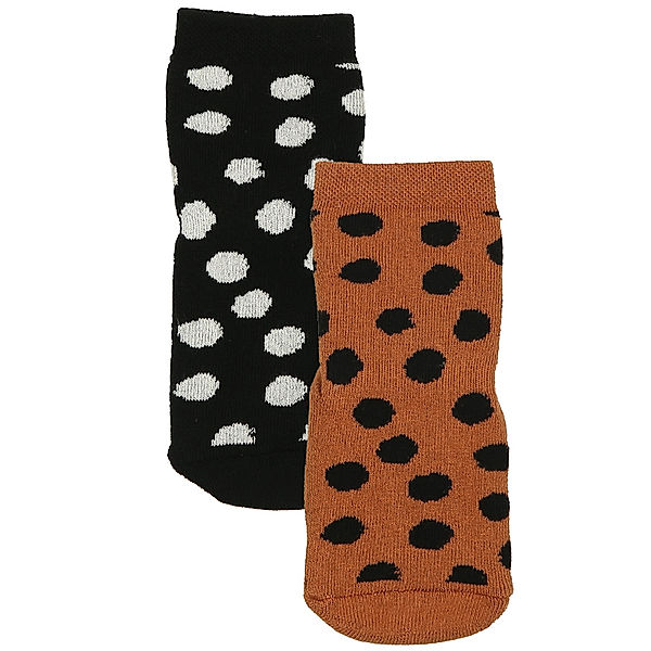 ewers ABS-Socken SOFTSTEP PUNKTE 2er-Pack in schwarz/braun