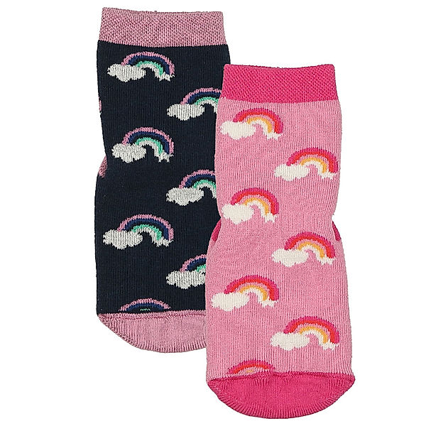 ewers ABS-Socken SOFTSTEP REGENBOGEN 2er-Pack in rosa/navy