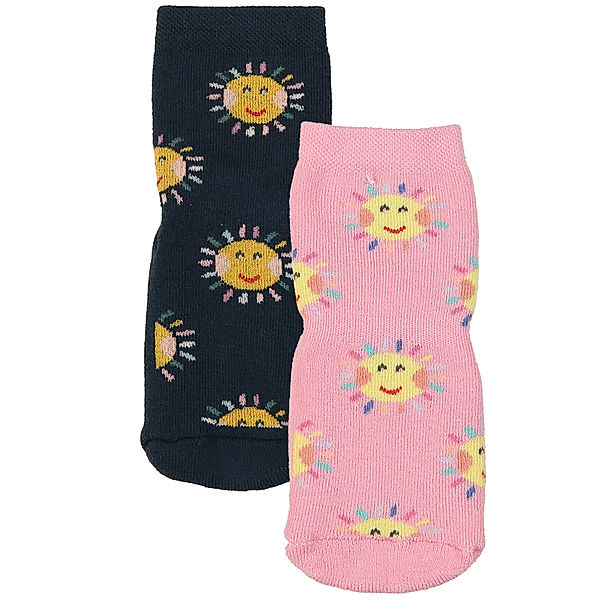 ewers ABS-Socken SOFTSTEP - SONNE 2er-Pack in pink/navy