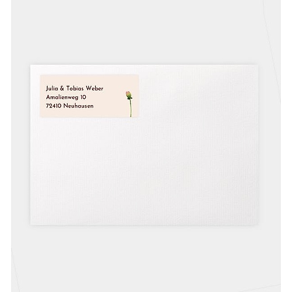Absenderaufkleber Blumenaquarell, Absenderaufkleber (70 x 30mm)