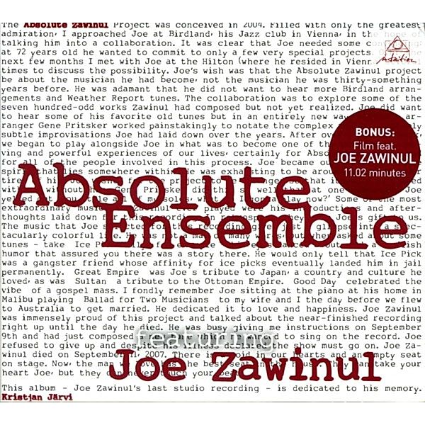 Absolute Ensemble, Joe Zawinul, Kristjan Järvi