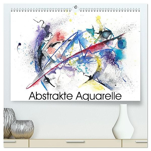 Abstrakte Aquarelle (hochwertiger Premium Wandkalender 2024 DIN A2 quer), Kunstdruck in Hochglanz, Jitka Krause