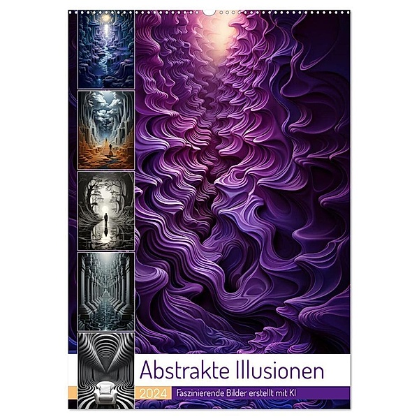 Abstrakte Illusionen (Wandkalender 2024 DIN A2 hoch), CALVENDO Monatskalender, Cathrin Illgen