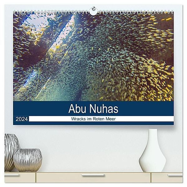 Abu Nuhas - Wracks im Roten Meer (hochwertiger Premium Wandkalender 2024 DIN A2 quer), Kunstdruck in Hochglanz, Lars Eberschulz