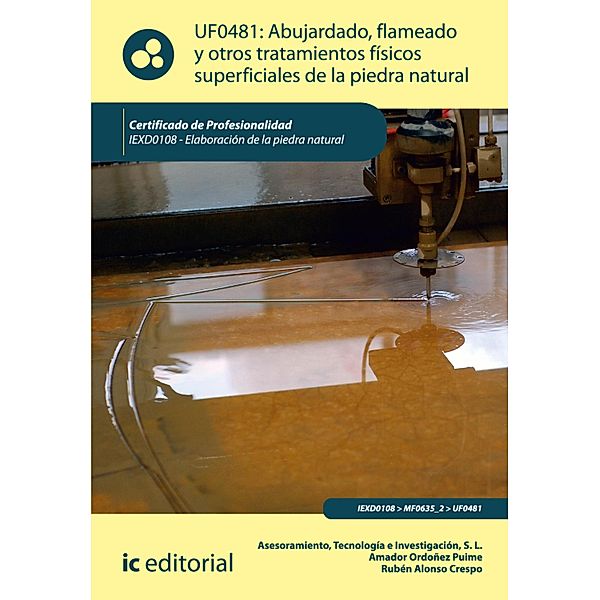 Abujardado, flameado y otros tratamientos físicos superficiales de la piedra natural. IEXD0108, Tecnología e Investigación S. L. Asesoramiento, Amador Ordoñez Puime, Rubén Alonso Crespo