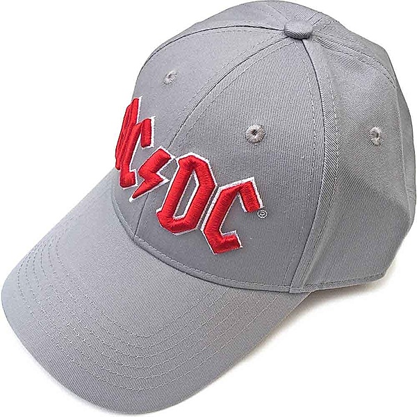 AC/DC  Baseball Cap, Red Logo, Farbe: Grau (Fanartikel)