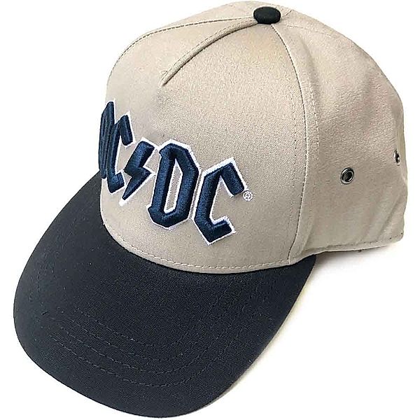 AC/DC Baseball Cap, sand/schwarz mit Band Logo blau (Fanartikel), AC/DC
