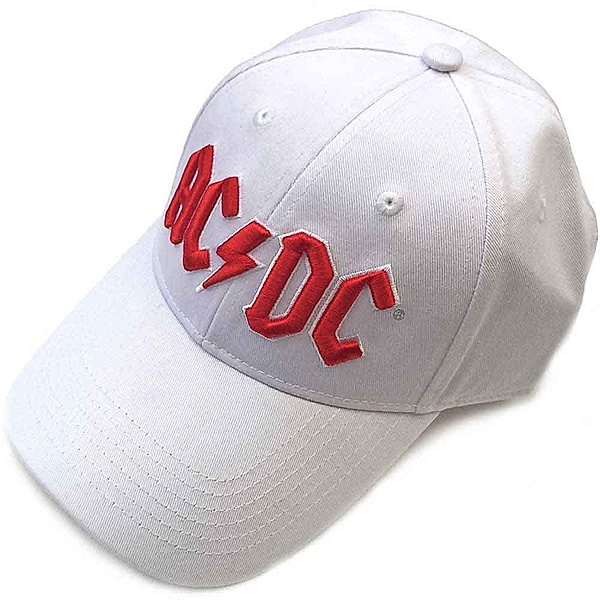 AC/DC Baseball Cap, weiß mit Logo rot (Fanartikel)