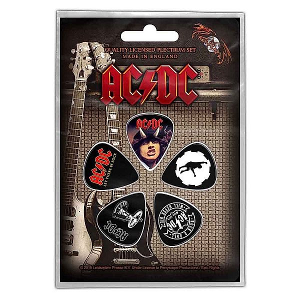 AC/DC Plectrum-Set, Highway/For Those/Let There (Fanartikel)