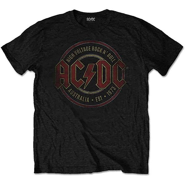 AC/DC T-Shirt Est. 1973, Farbe: Schwarz, Größe: M (Fanartikel)
