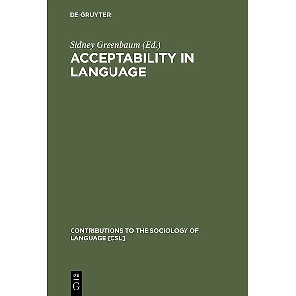 Acceptability in Language