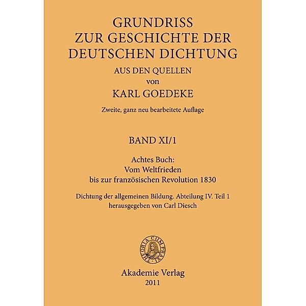 Achtes Buch: Vom Weltfrieden bis zur französischen Revolution 1830