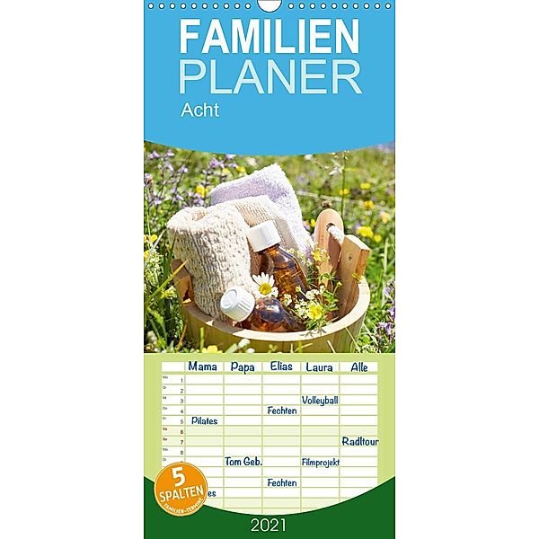 Achtsamkeit: Zur Ruhe kommen, zur Stärke finden - Familienplaner hoch (Wandkalender 2021 , 21 cm x 45 cm, hoch), Calvendo