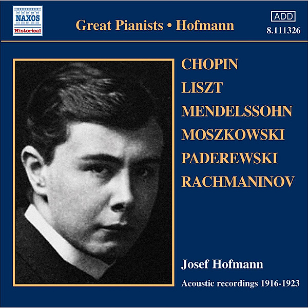 Acoustic Recordings 1916-1923, Josef Hofmann