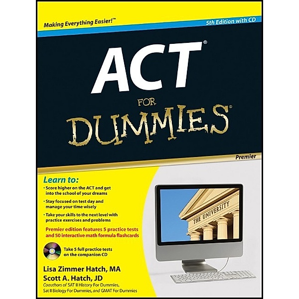 ACT For Dummies, Premier, Lisa Zimmer Hatch, Scott A. Hatch