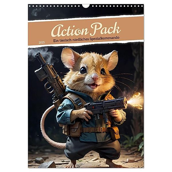 Action Pack - Ein tierisch niedliches Spezialkommando (Wandkalender 2025 DIN A3 hoch), CALVENDO Monatskalender, Calvendo, pixs:sell
