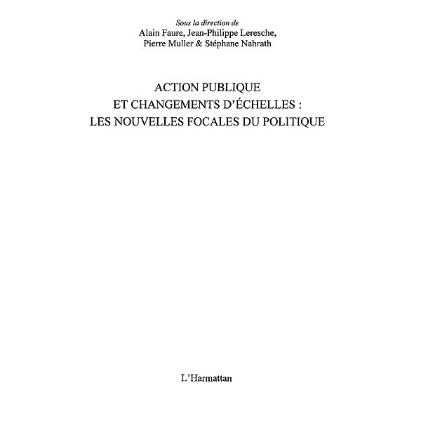 Action publique et changementd'echelles / Hors-collection, Collectif
