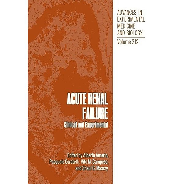 Acute Renal Failure / Advances in Experimental Medicine and Biology Bd.212