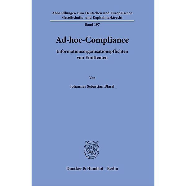 Ad-hoc-Compliance., Johannes Sebastian Blassl