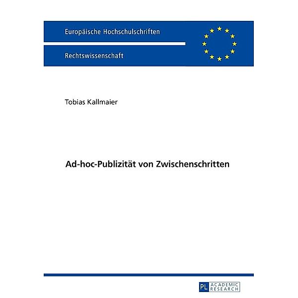 Ad-hoc-Publizitaet von Zwischenschritten, Kallmaier Tobias Kallmaier