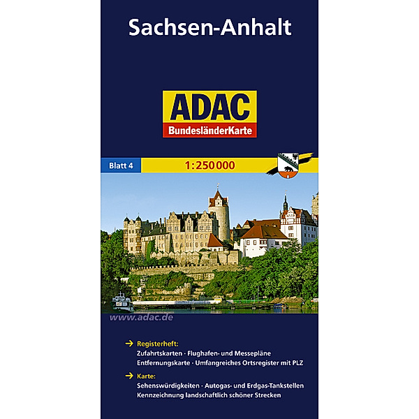 ADAC Bundesländerkarte Deutschland 04 Sachsen-Anhalt 1:250.000