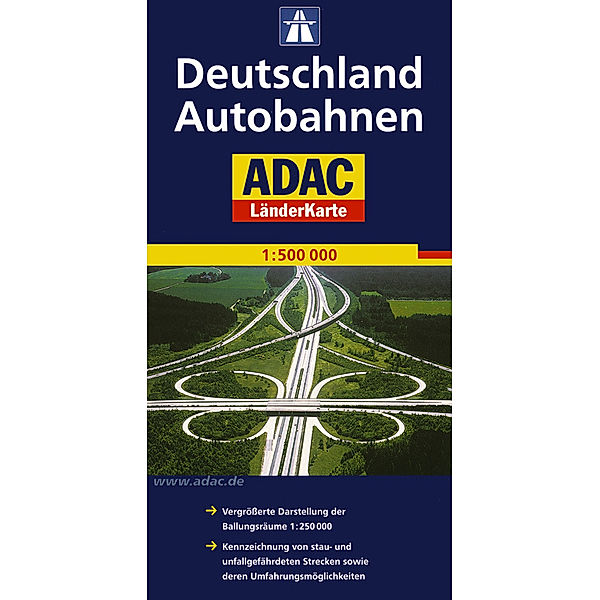 ADAC Karte Deutschland Autobahnen. German motorways