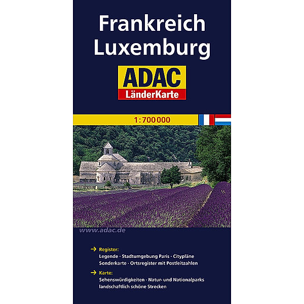 ADAC Länderkarte Frankreich, Luxemburg