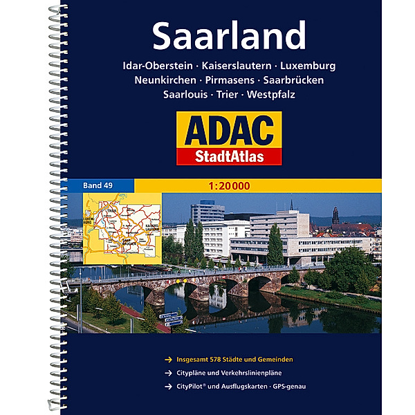 ADAC Stadtatlas Saarland, Westpfalz 1:20.000