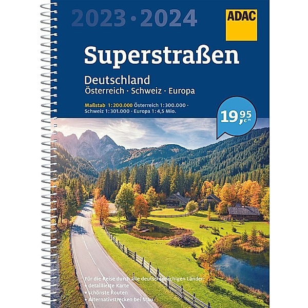 ADAC Superstraßen 2023/2024 Deutschland 1:200.000, Österreich, Schweiz 1:300.000