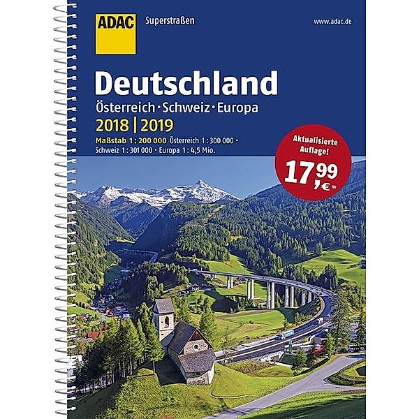 ADAC Superstrassen Deutschland, Österreich, Schweiz & Europa 2018/2019 1:200 000