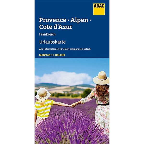ADAC Urlaubskarte Provence, Französiche Alpen, Cote d'Azur 1:300.000