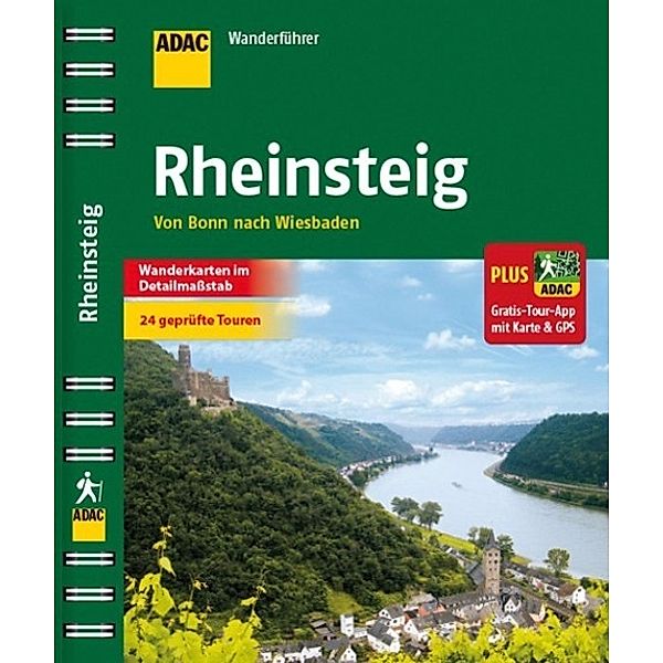 ADAC Wanderführer Rheinsteig plus Gratis Tour App mit Karte & GPS