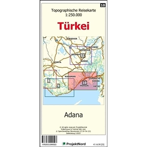 Adana - Topographische Reisekarte 1:250.000 Türkei (Blatt 10), Jens Uwe Mollenhauer