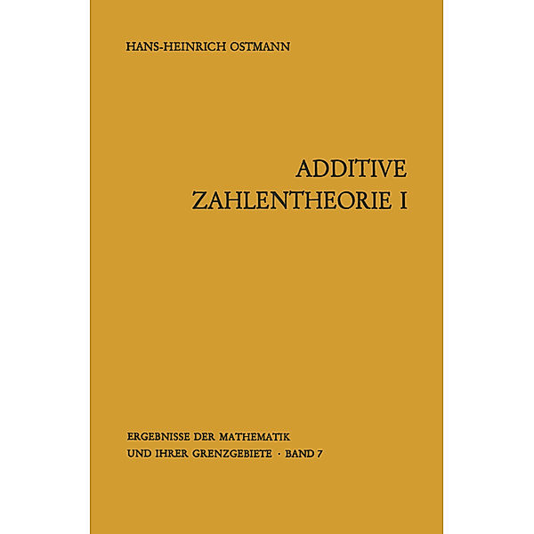 Additive Zahlentheorie, Hans-H. Ostmann