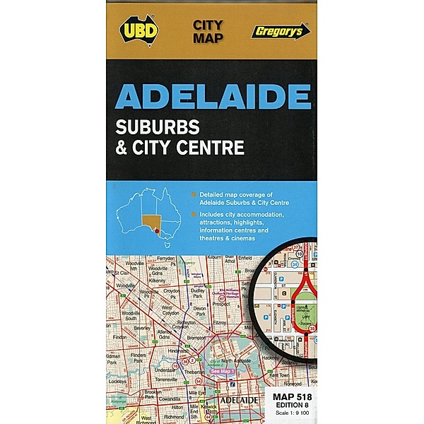 Adelaide Suburbs & City Centre  1 : 100 000 - 1 : 9 100