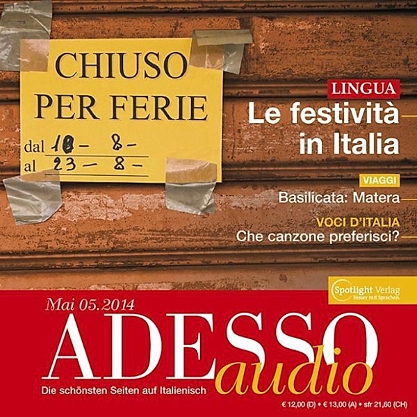 ADESSO Audio - Italienisch lernen Audio - Italienische Festtage, Spotlight Verlag