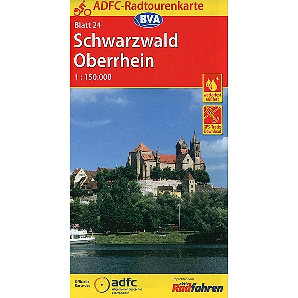 ADFC-Radtourenkarte 24 Schwarzwald Oberrhein 1:150.000, reiss- und wetterfest, GPS-Tracks Download