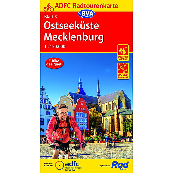 ADFC-Radtourenkarte 3 Ostseeküste Mecklenburg 1:150.000, reiß- und wetterfest, GPS-Tracks Download